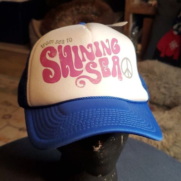 O’Neill Cap Hat From Sea To Shining Sea Trucker Mesh Foam Snapback Peace - Picture 1 of 9